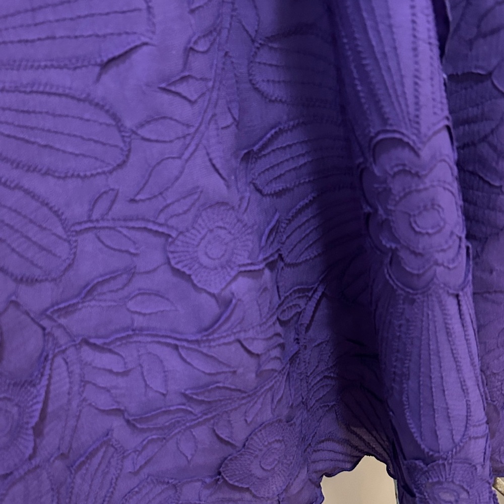 Chico's Travelers Midnight Orchid Flower Embossed Jacket Size 3 (XL) NWT - Picture 6 of 9